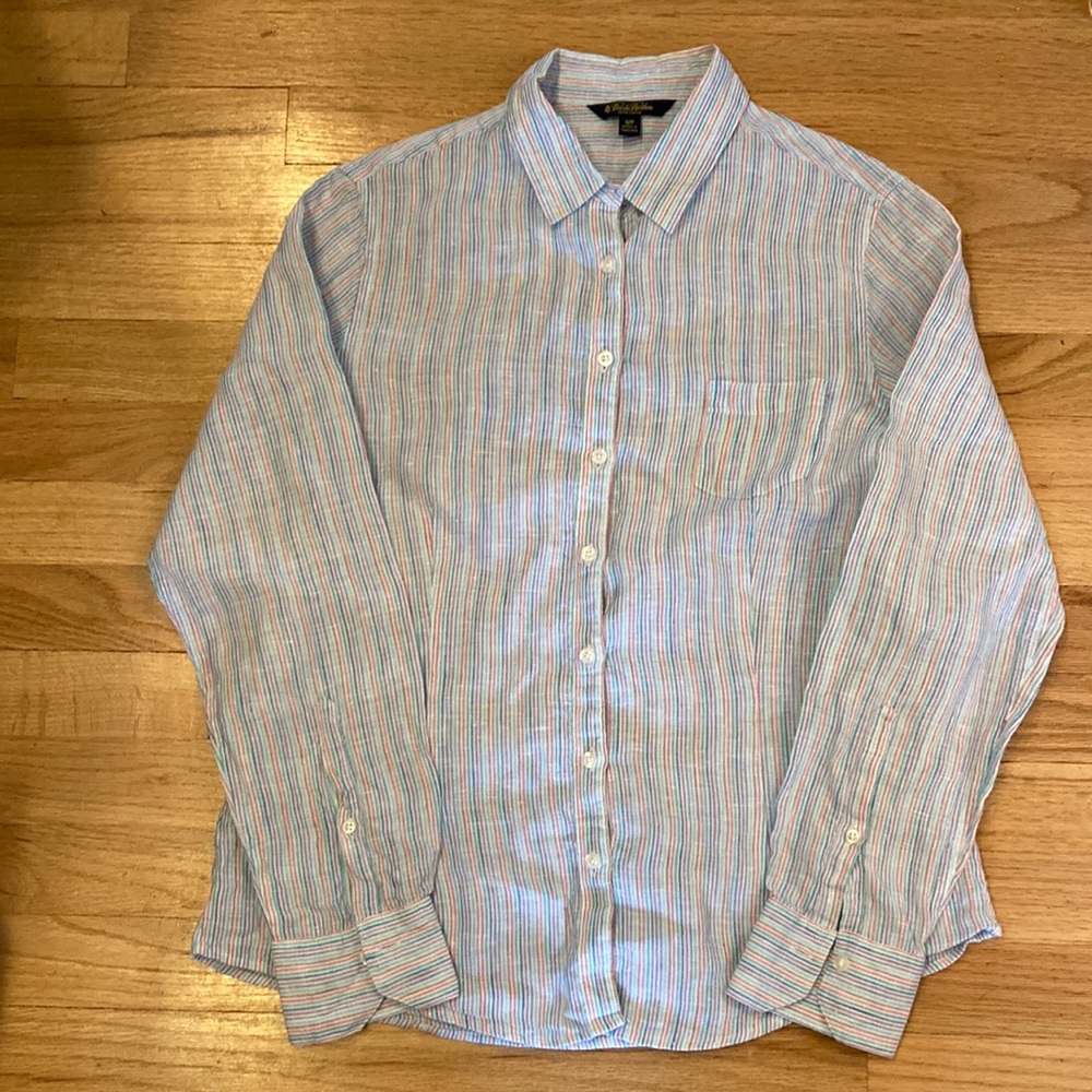 Brooks Brothers women’s Irish linen striped blouse